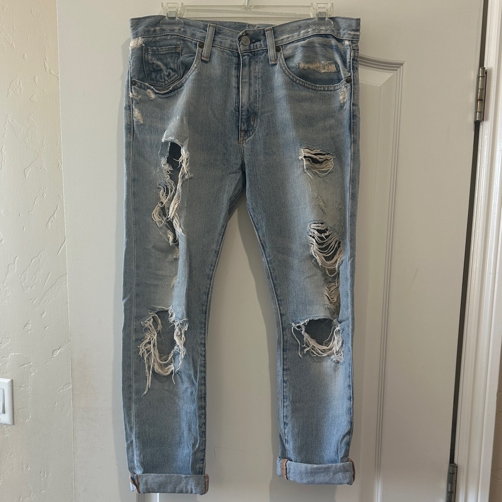 Distressed Light Blue women’s  Boyfriend Jeans